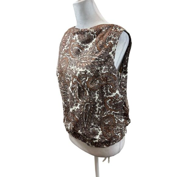Ladies‎ Vintage Sleeveless Paisley Print Blouse Size Smal - Picture 1 of 14